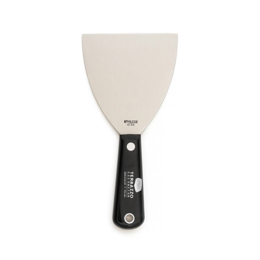 Rounded Mirror-Finish Putty Knife – Premium INOX Stainless Steel 100 mm - Imagen 1
